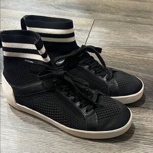 Ash Black and White High-Top Sneakers